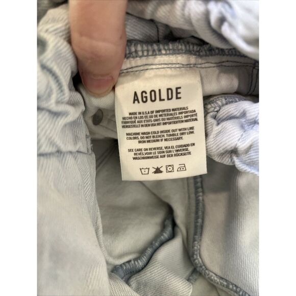 Agolde Riya Belted Paperbag Tapered Leg High Rise Designer Jeans Women's Size 29 - Picture 10 of 11